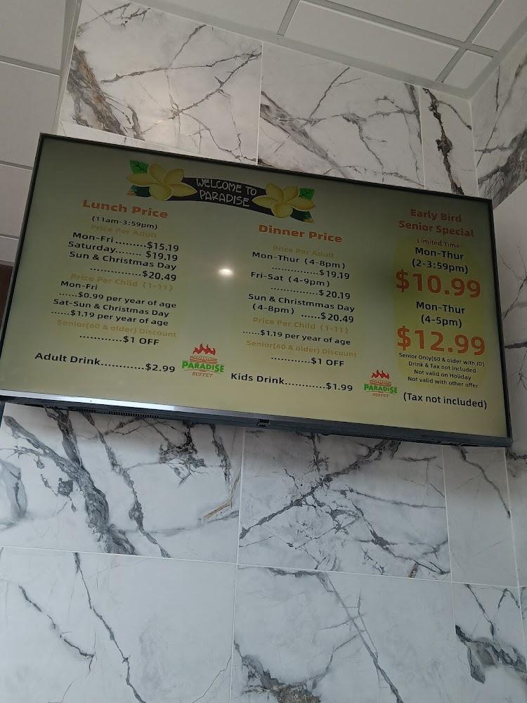 Paradise Buffet Bell Menu image 4